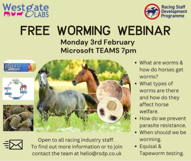 Worming webinar poster with details of the webinar