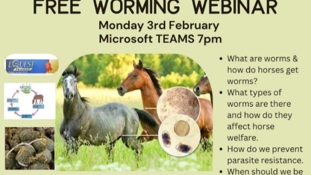 Worming webinar poster with details of the webinar