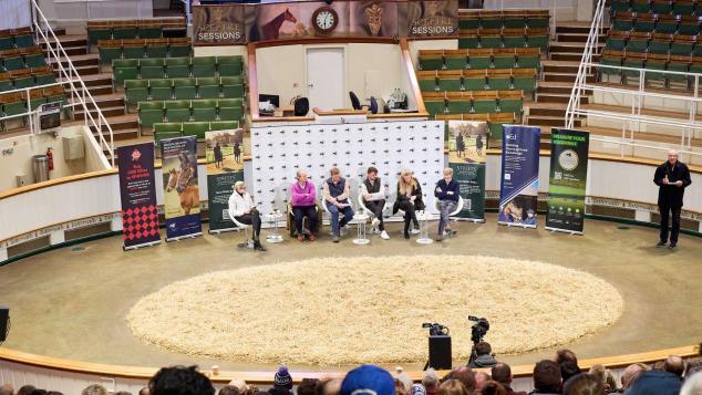 A panel assemble in the sales ring at Tattersalls.