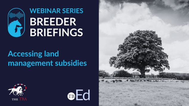 A graphic promoting a webinar on Accessing Land Management Subsidies